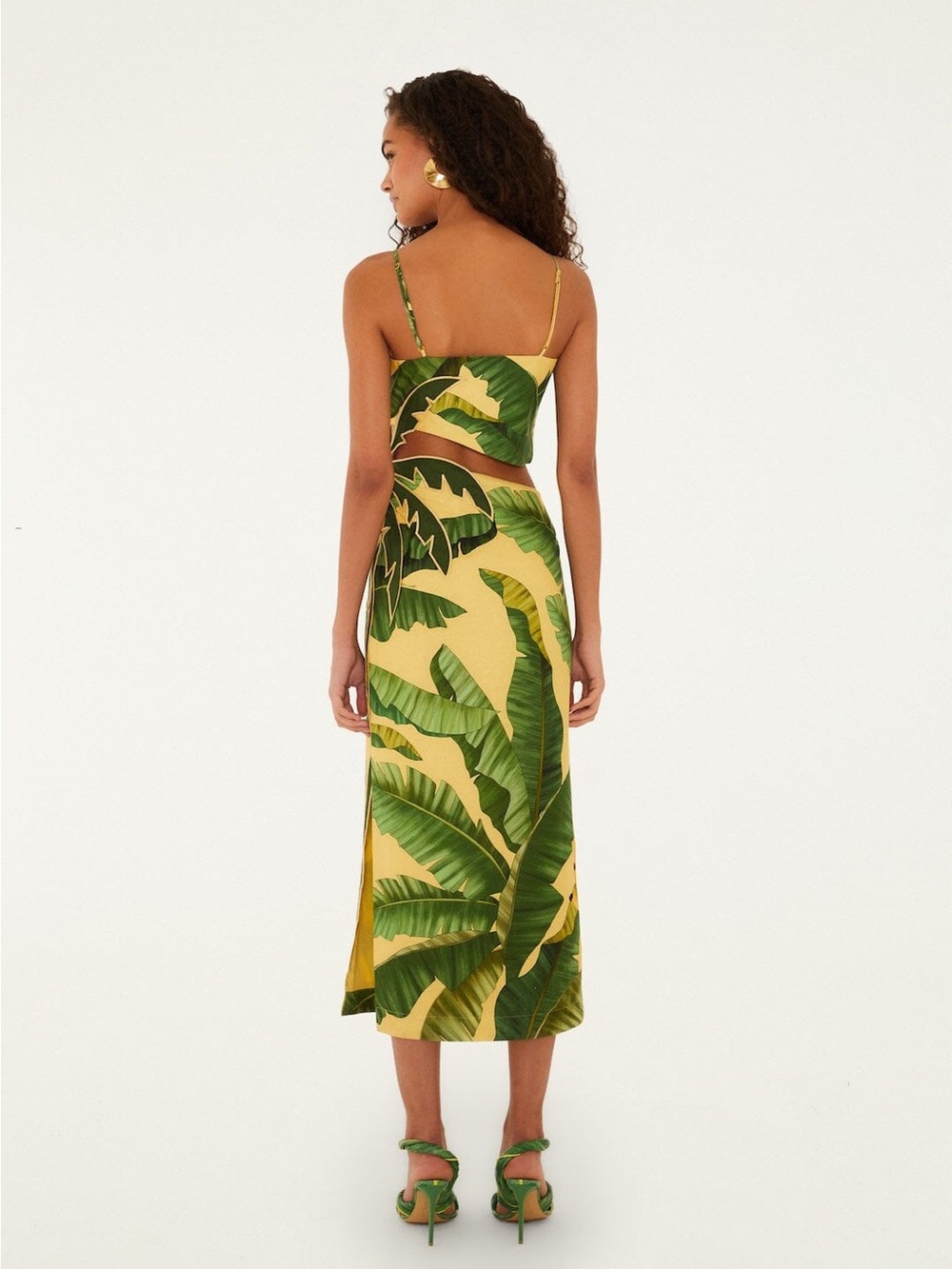 FARM Rio Soft Yellow 3D Banana Leaves Cutout Maxi Dress Lined NWT - Size M/L - Picture 13 of 15